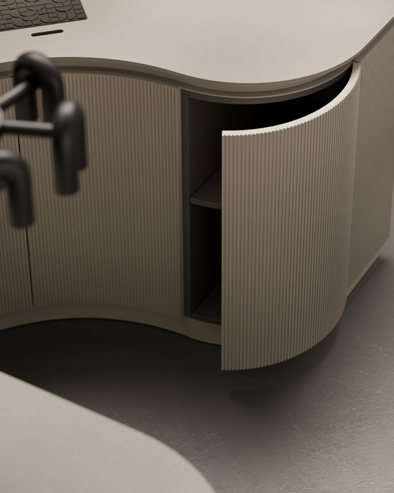 Cucina Arkè Shape - Design a livelli - Pedini arredamenti
